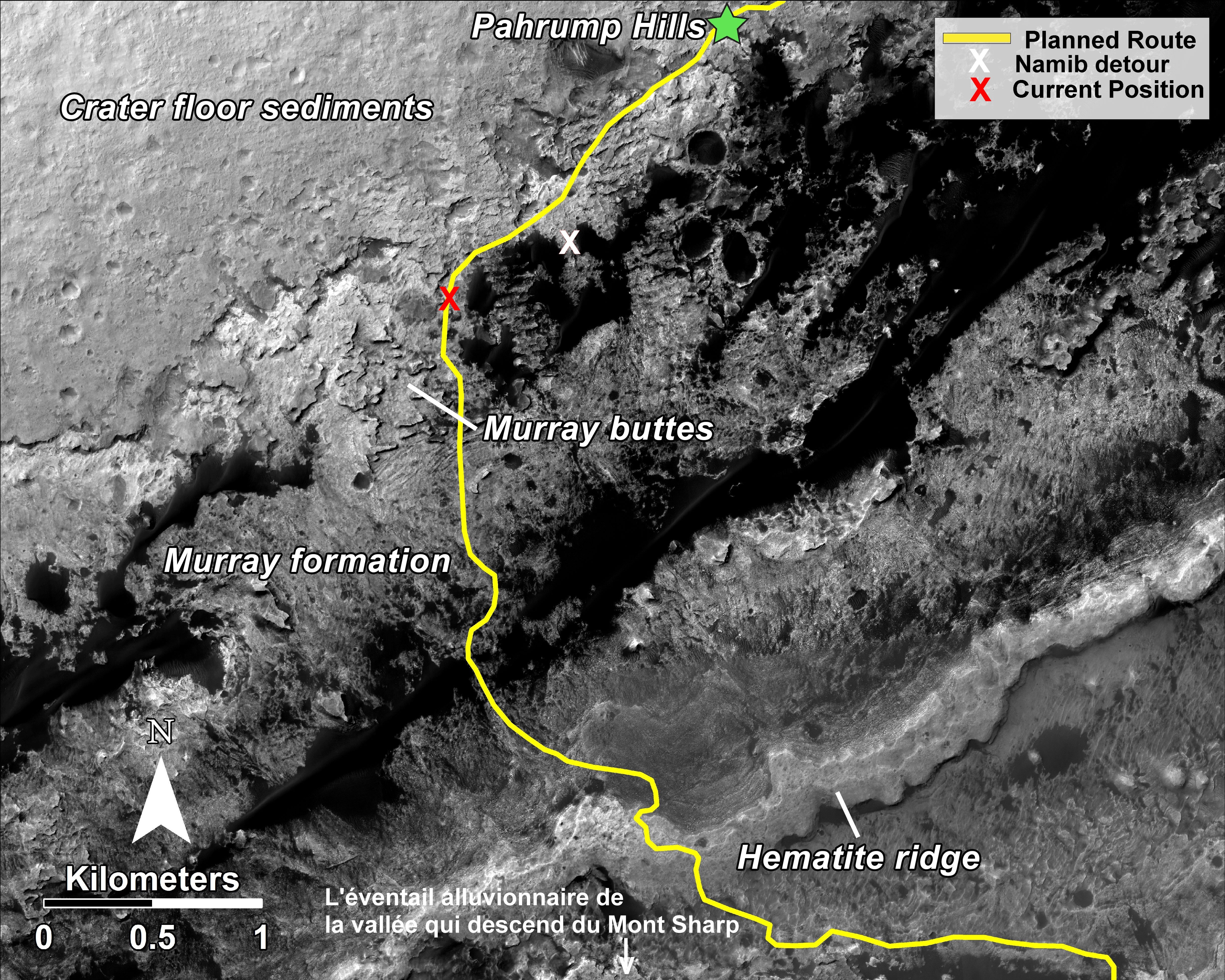 nasa-msl-mro-curiosity-rover-hirise-planned-route-map-pahrump-hills-to-mount-sharp-pia18780-full-renseigné-1 7 16