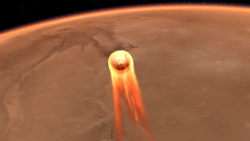 Lundi 26/11/2018 Arrivée, descente et atterrissage d'InSight sur Mars (image NASA)